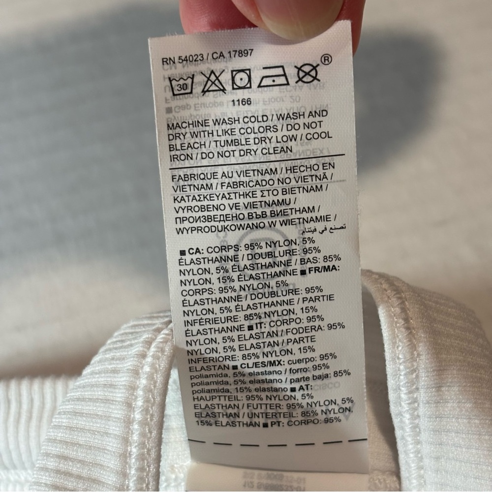 Athleta high neck ribbed crop athletic tank top sports bra racerback white XXS - Picture 6 of 9